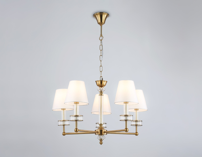 Подвесная люстра с абажурами и хрусталем AMBRELLA light LH71021