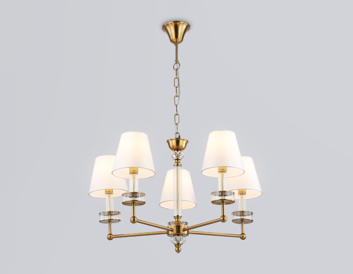 Подвесная люстра с абажурами и хрусталем AMBRELLA light LH71021