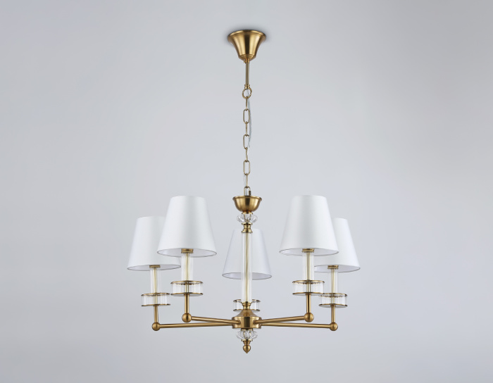 Подвесная люстра с абажурами и хрусталем AMBRELLA light LH71021