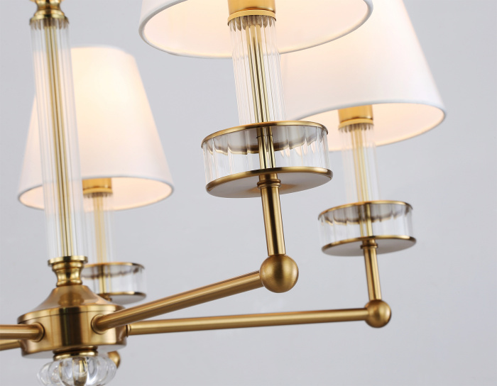 Подвесная люстра с абажурами и хрусталем AMBRELLA light LH71021