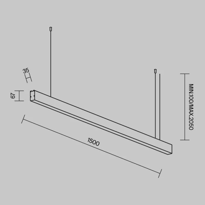 Линейный подвесной светильник Maytoni Technical LL312038