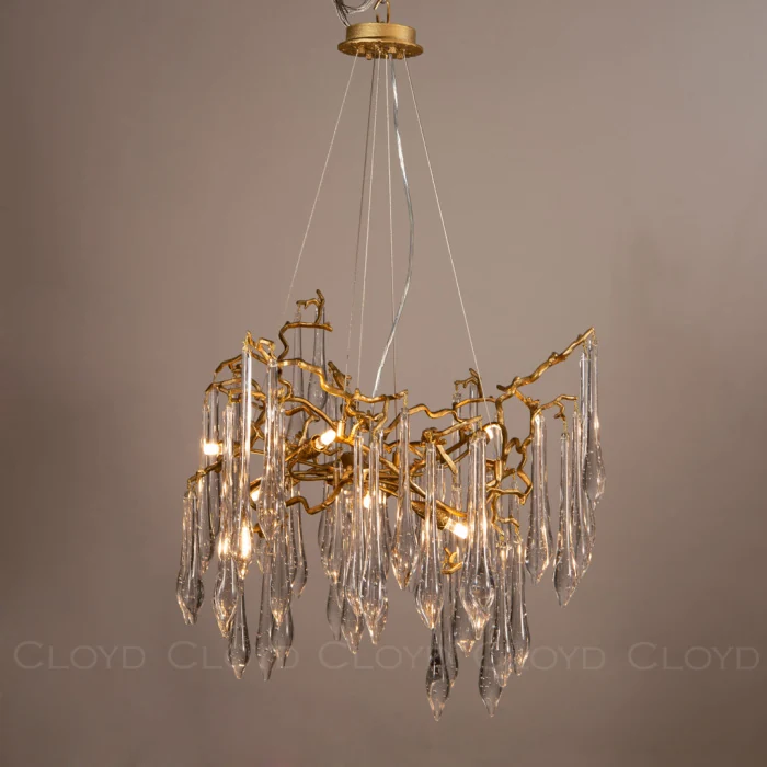 Люстра Cloyd SURINAM C8 / Ø60 см - латунь - бесцвет. стекло (арт.10977)