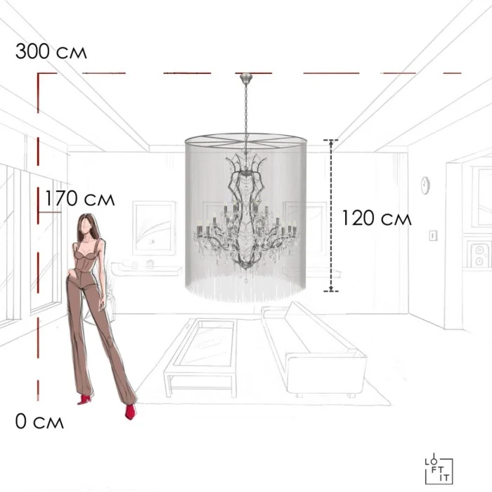 Подвесная люстра Loft it Vaille Crystal 10450/1200