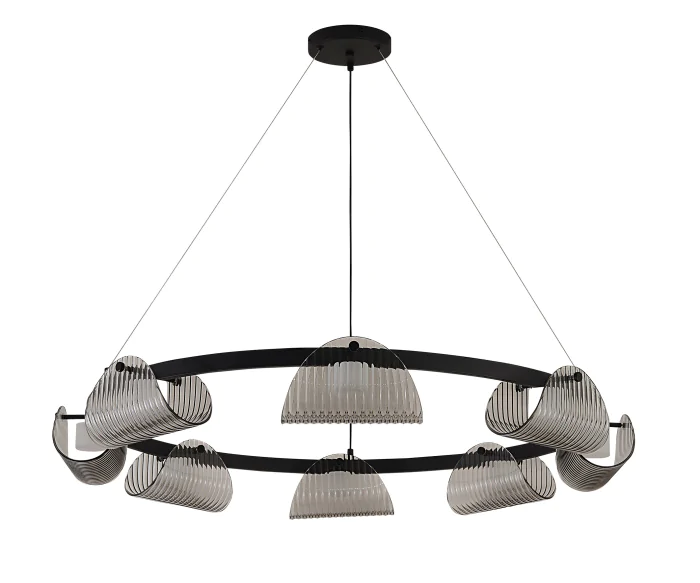 Люстра Каспи черный d95 h150 Led 8*6W (4000K) Kink Light 08447-8A,19(16)