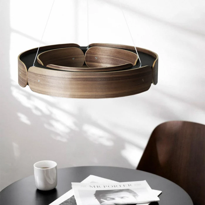 Подвесной кольцевой светильник RANGE 1 D55 Black walnut ImperiumLoft