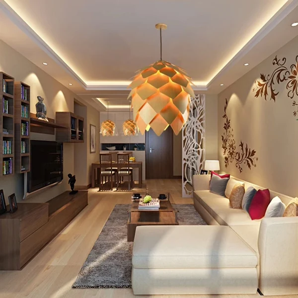 Подвесной светильник Crimea Pine Cone natural wood D20 ImperiumLoft