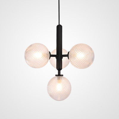 Подвесной светильник RAFFIN 4 Transparent Black ImperiumLoft