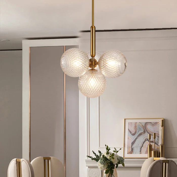 Подвесной светильник RAFFIN 4 Transparent Black ImperiumLoft