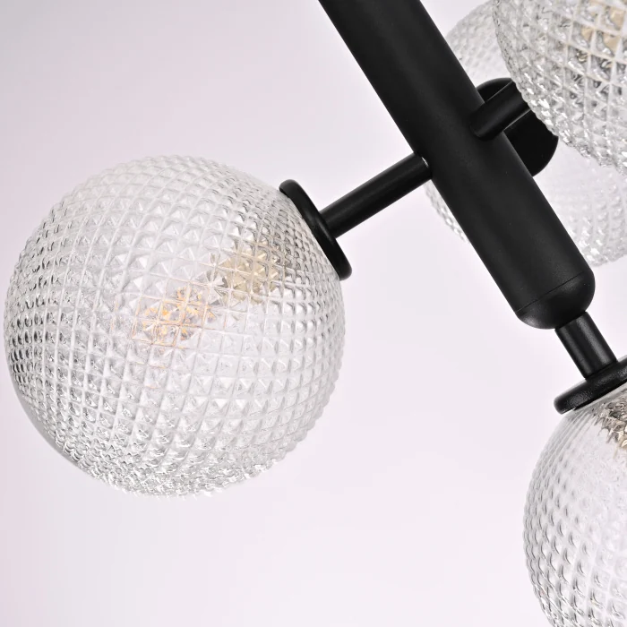 Подвесной светильник RAFFIN 4 Transparent Black ImperiumLoft