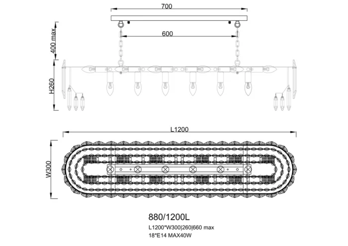 Подвесная люстра Leon Agnis LE0880/1200 GD