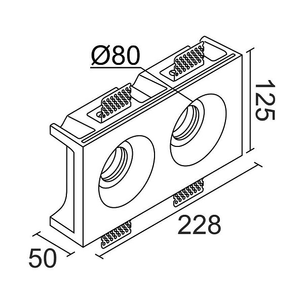 Встраиваемый светильник Ledron LUMI SQ2 125x228 D80