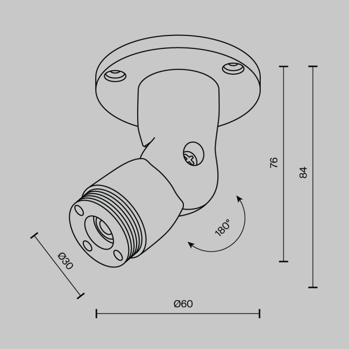 Шарнирное основание для накладного монтажа системы Maytoni C027CS-B