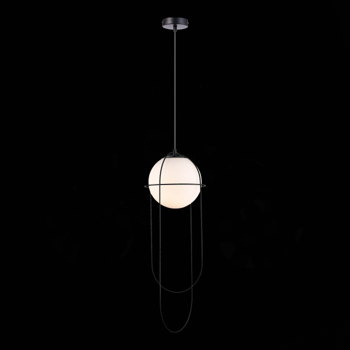 Подвес ST-Luce Черный/Опал E27 1*60W SL1189.403.01
