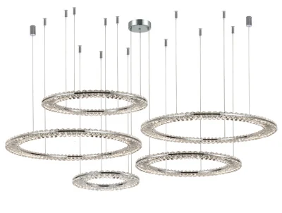 Горизонтальная композиция 8240 из пяти плоских колец хром №57 Newport