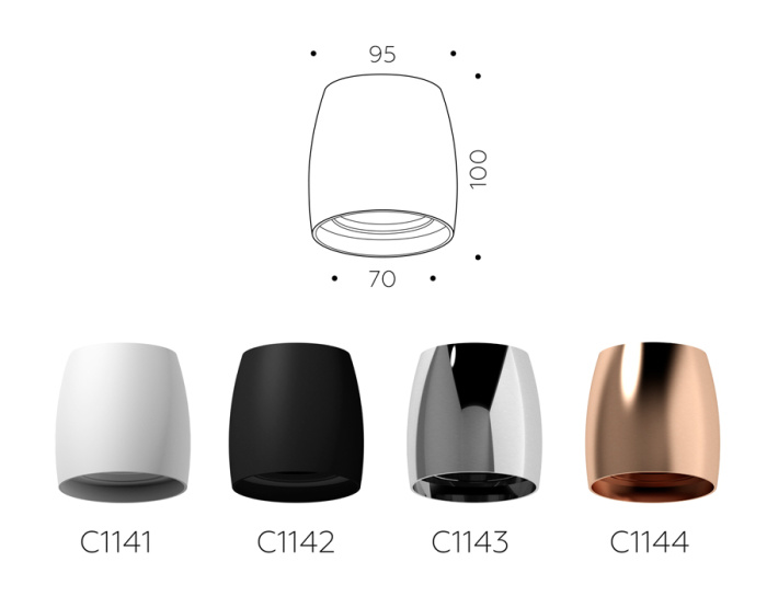 Корпус светильника накладной для насадок D70mm Ambrella light C1142
