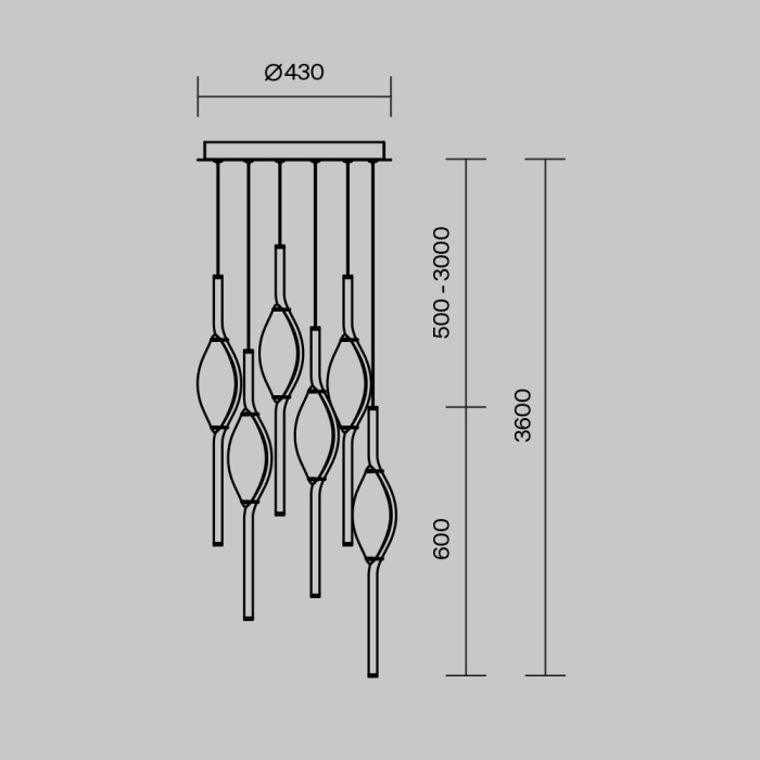 Подвесная люстра Maytoni Foresight MOD347PL-L48BS3K