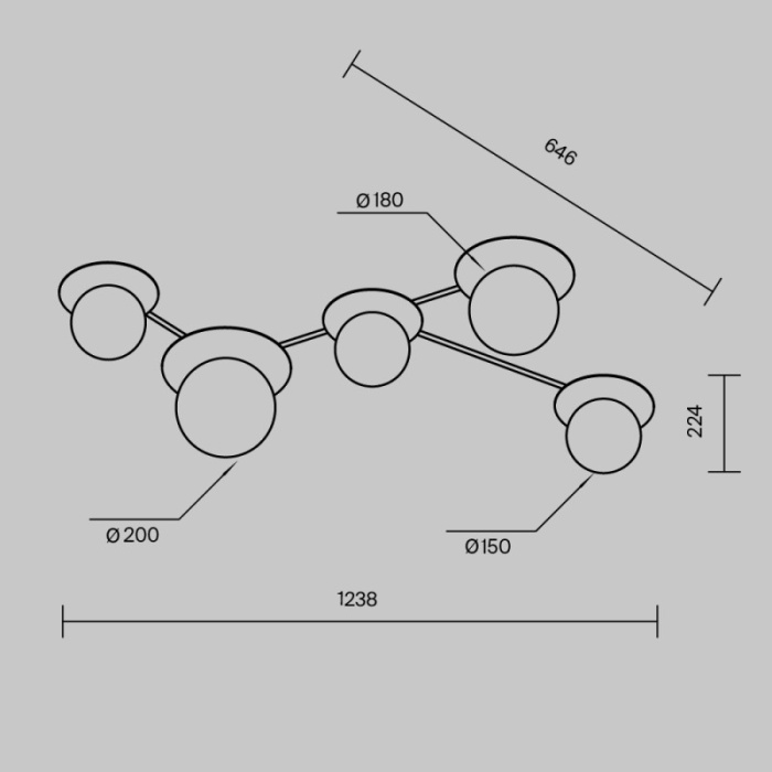 Накладная люстра Maytoni MOD291CL-05BS