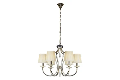 Подвесная люстра iLamp Charm P2508-6 Никель+беж