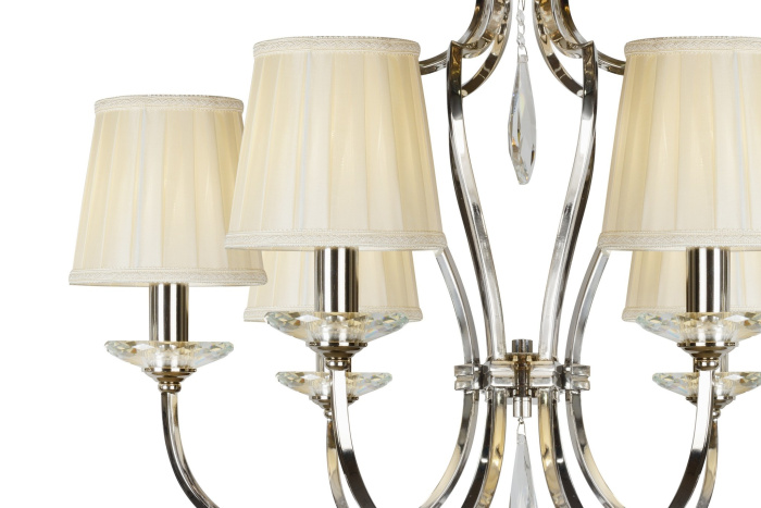 Подвесная люстра iLamp Charm P2508-6 Никель+беж