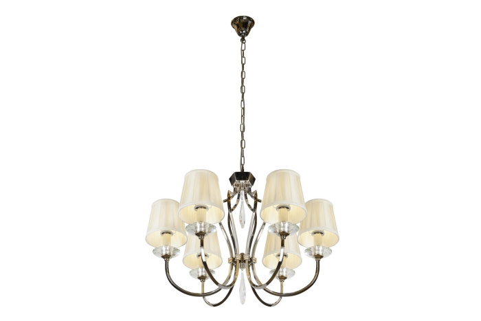 Подвесная люстра iLamp Charm P2508-6 Никель+беж