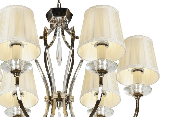 Подвесная люстра iLamp Charm P2508-6 Никель+беж