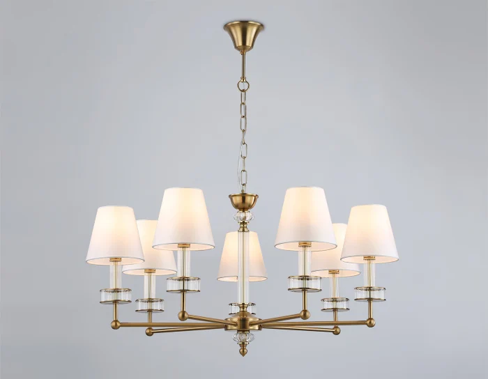 Подвесная люстра с абажурами и хрусталем AMBRELLA light LH71023