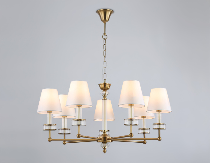 Подвесная люстра с абажурами и хрусталем AMBRELLA light LH71023