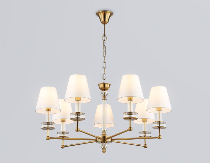 Подвесная люстра с абажурами и хрусталем AMBRELLA light LH71023