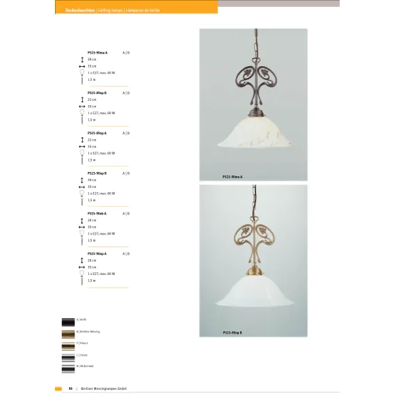 Подвесной светильник Berliner Messinglampen PS15-89opB