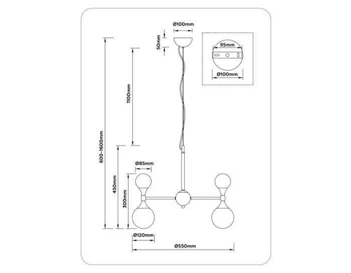 Подвесная люстра HIGH LIGHT AMBRELLA LIGHT LH51050