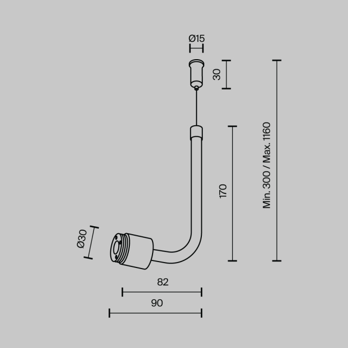 Заглушка для подвесного монтажа системы Shelf без ввода питания с тросом Maytoni CA024PL-B
