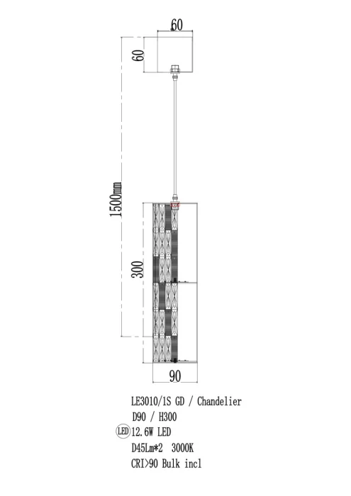 Подвесной светильник Leon Celine LE3010/1S GD