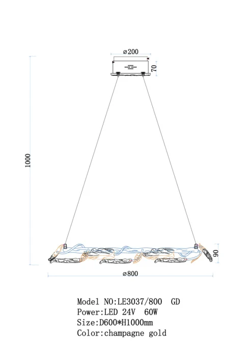Подвесная люстра Leon Olivia LE3037/800 GD