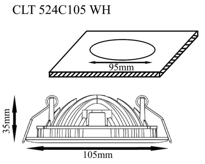 Светильник встроенный Crystal Lux CLT 524C105 WH
