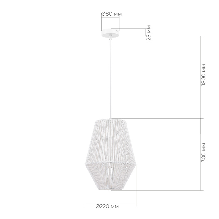 Светильник подвесной белый/белый E27 1*40W SLE6025-513-01