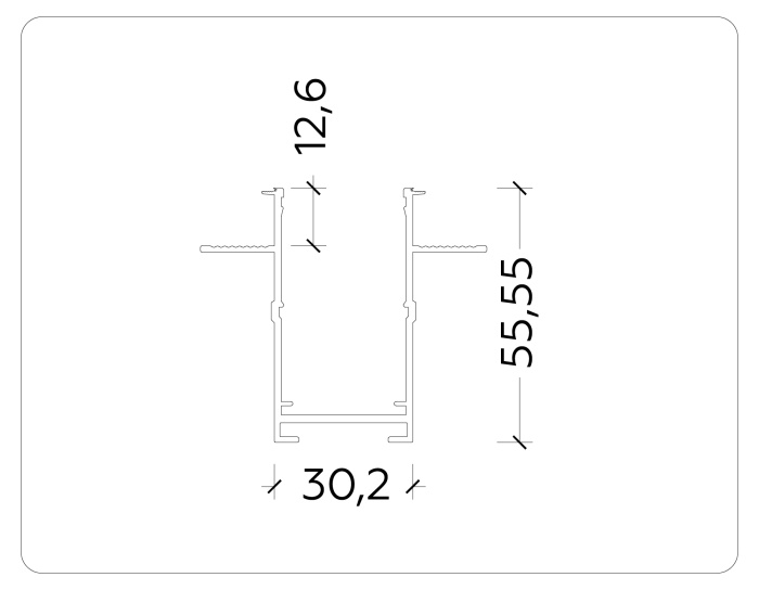 Шинопровод встраиваемый под ГКЛ 12,6мм Magnetic 220V IP20 2000*62.5*56 Ambrella light GL1010