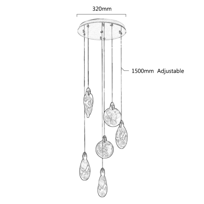 Подвесной светильник Delight Collection Colvin MT9176-6H pearl black