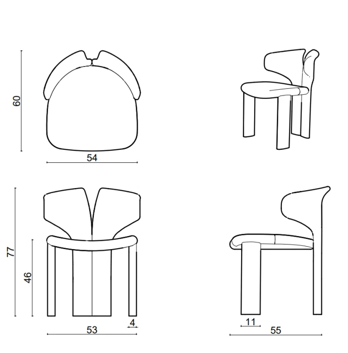Стул Delight Collection Viva Viva Armless Chair