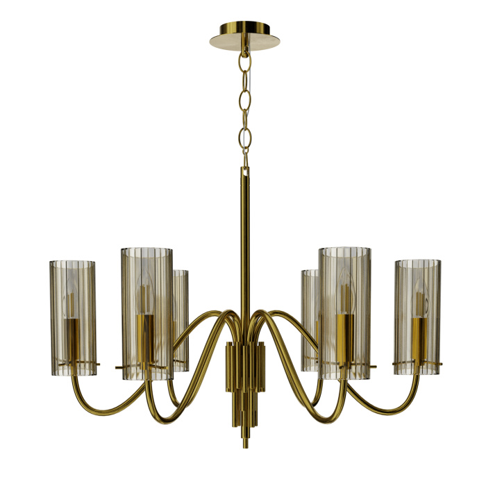 Светильник подвесной ST-Luce латунь/коньячный E14 6*40W SL2005.303.06