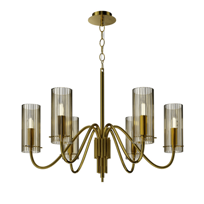 Светильник подвесной ST-Luce латунь/коньячный E14 6*40W SL2005.303.06