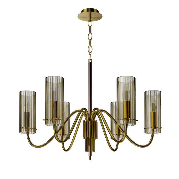 Светильник подвесной ST-Luce латунь/коньячный E14 6*40W SL2005.303.06