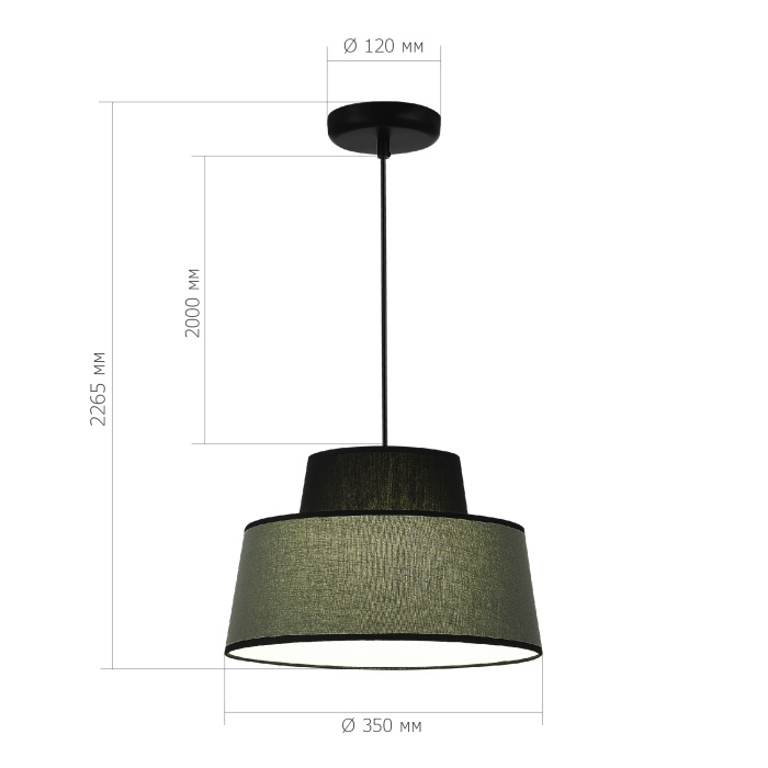 Светильник подвесной ST-Luce Черный/Хаки E27 1*40W SL1354.433.01