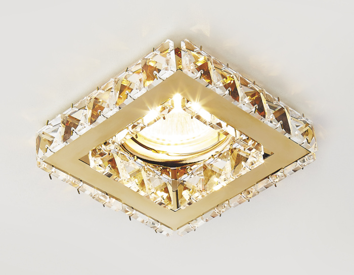 Встраиваемый точечный светильник MR16 с хрусталем Ambrella light K110 CL/G