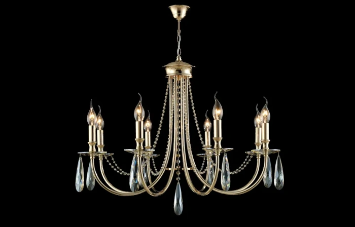Люстра Crystal Lux VICTORIA SP8 GOLD/AMBER