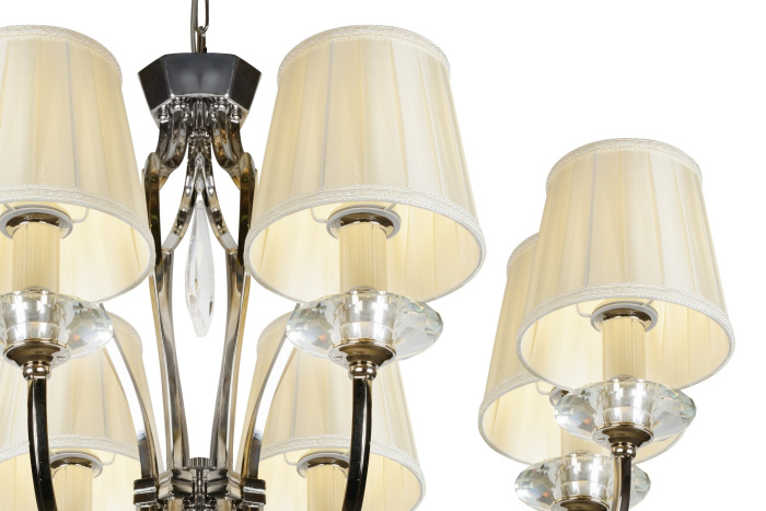 Подвесная люстра iLamp Charm P2508-8 Никель+беж