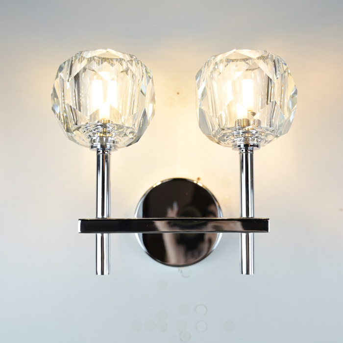Бра Boule de Cristal Double Sconce Chrome ImperiumLoft