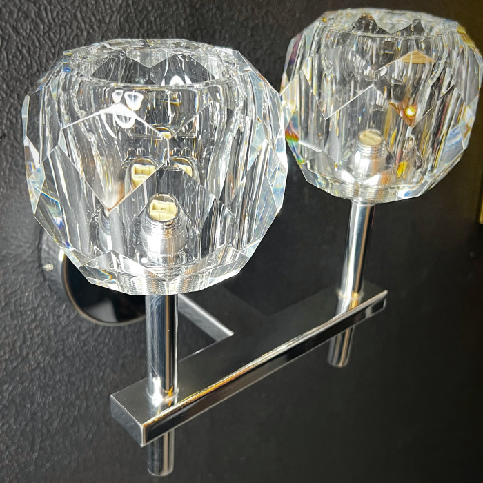 Бра Boule de Cristal Double Sconce Chrome ImperiumLoft