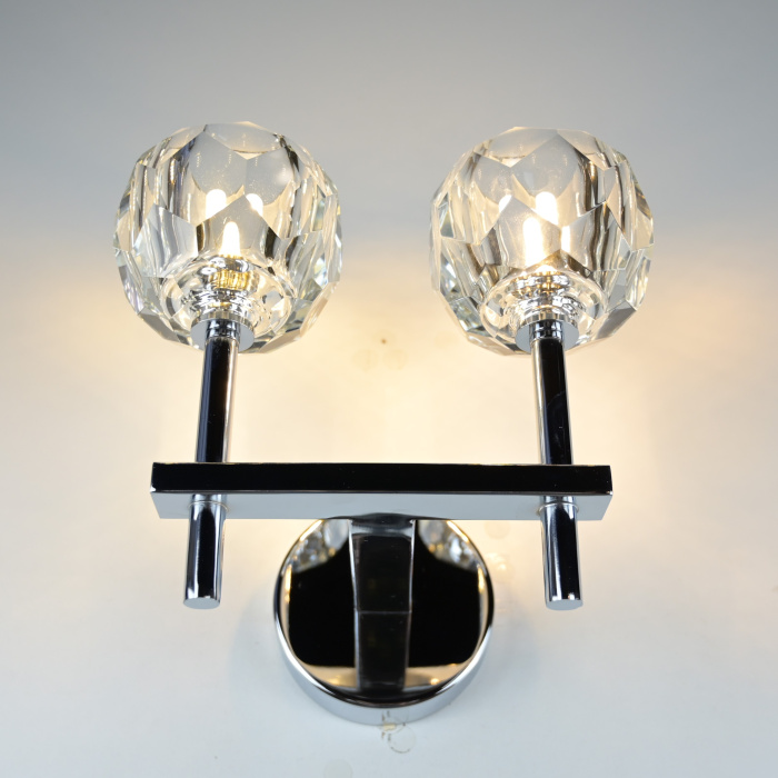Бра Boule de Cristal Double Sconce Chrome ImperiumLoft