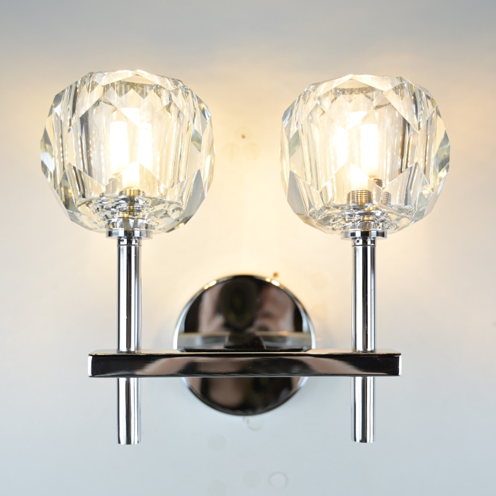 Бра Boule de Cristal Double Sconce Chrome ImperiumLoft