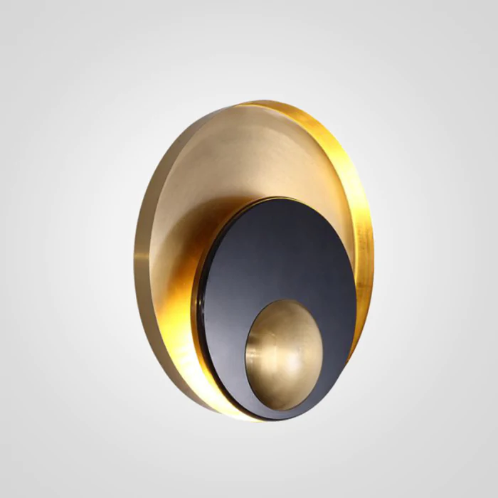 Бра Джаггер Black WALL LAMP round gold ImperiumLoft